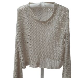 COPY - Xhilaration Women's M crochet Cream Long Sleeve Crop Top